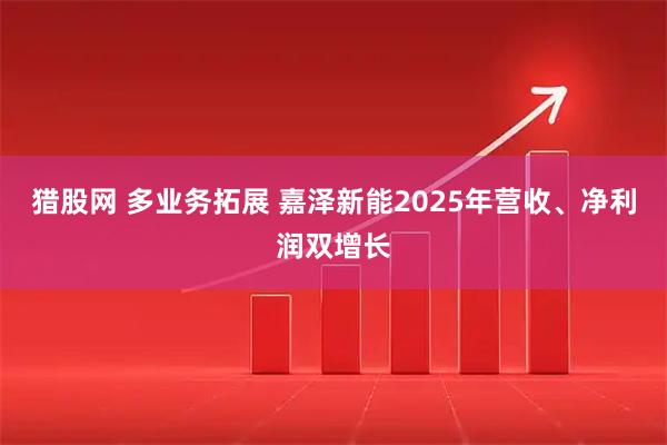 猎股网 多业务拓展 嘉泽新能2025年营收、净利润双增长